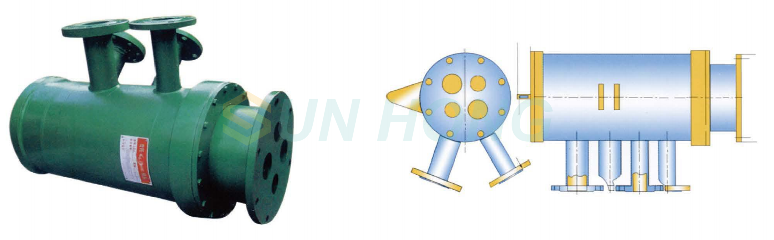 Drehgelenkstruktur mit vier Durchg&auml;ngen